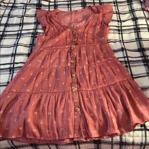 Blu Pepper Pink Button-Down Dress